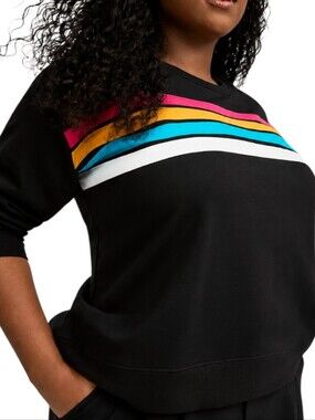 Torrid Rainbow Sweatshirt Women 10 Black Rainbow